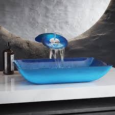 Blue Vessel Sinks Bathroom Sinks