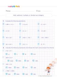 Grade 6 Math Worksheets Improve Kids