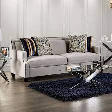 Slope Arm Fabric Straight Sofa