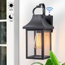 Black Dusk To Dawn Outdoor Hardwired Wall Lantern Scone With No Bulbs Included