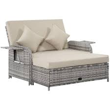 Outsunny Patio Wicker Outdoor Loveseat