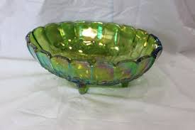 Vintage Indiana Green Carnival Glass