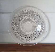 Vintage Cut Glass Plate Dish Serving