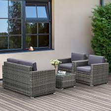 Outsunny Modern 4 Piece Cushioned