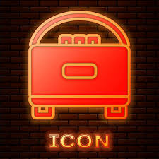 Glowing Neon Stereo Speaker Icon