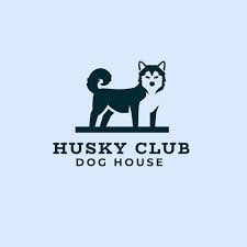 Siberian Husky Negative Space Dog Logo