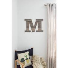 Barnwoodusa Rustic Large 16 In Free Standing Natural Weathered Gray Monogram Wood Letter M Decorative