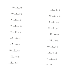 Math Worksheets Subtraction Pre