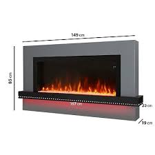 Grey Freestanding Electric Fireplace