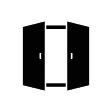 Open Double Door Icon Simple Solid