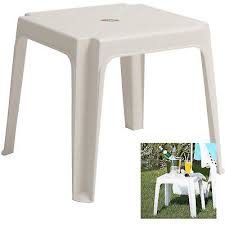 White Plastic Outdoor Side Coffee Table