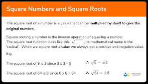 Square Numbers And Square Roots Gcse