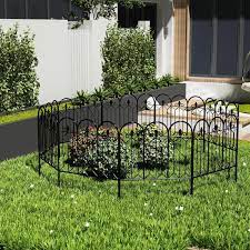20 Ft W X 31 5 In H Black Steel Garden Fence Panel Rustproof Decorative Garden Fence 10 Pack