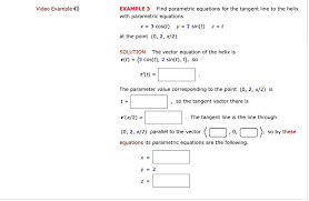 Example 3 Find Parametric Equations For