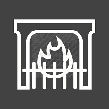 Fireplace Line Inverted Icon Iconbunny