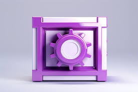 Gear Icon In Purple Acrylic Frame