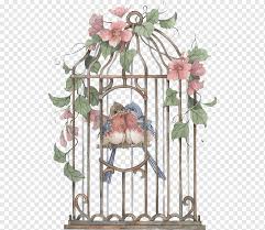Birdcage With Lilies Png Watercolor