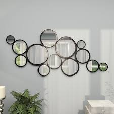 Black Bubble Cer Framed Wall Mirror