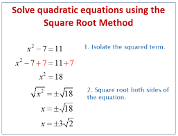 Solving Quadratic Equations Using The