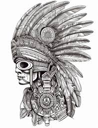 Aztec Warrior God Coloring Page 2