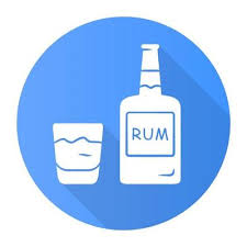 Rum Blue Flat Design Long Shadow Glyph