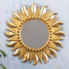 Bronze Leaf Sun Wall Mirror