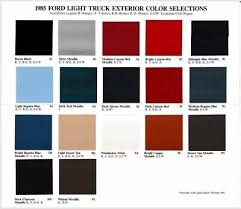 1985 Ford Light Truck Exterior Colors