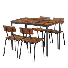 5 Piece Industrial Dining Table Set