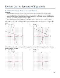 Review Unit 6 Systems Of Equations