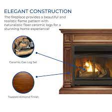 Duluth Forge 44 In Dual Fuel Ventless Gas Fireplace With Mantel 32 000 Btu Remote Control Toasted Almond
