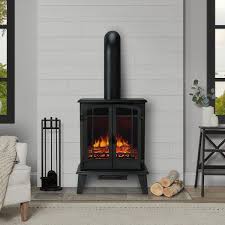 Real Flame Foster Stove Electric Fireplace Black
