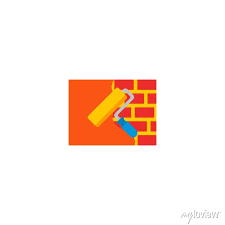 Wall Painting Icon Flat Element Vector
