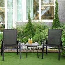 Outsunny 3 Pcs Bistro Set Outdoor Black