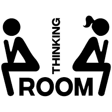Toilet Wall Sticker Wc Icons Thinking