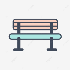 Picnic Bench Icon In A Pink And Blue