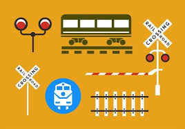 Railroad Crossing Vector Art Icons