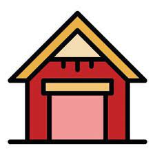 House Garage Icon Color Outline Vector