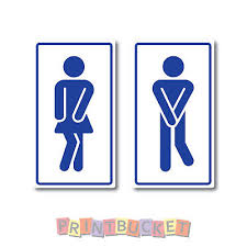 Male Female Funny Toilet Icon Stickers