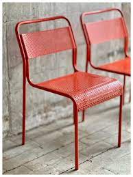 Vintage Red Stackable Chairs In