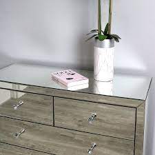 Classic Mirror 5 Drawer Mirrored Glass