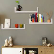 Set Of 3 Floating Display Shelves Ledge