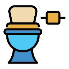 Toilet With Paper Icon Color Outline
