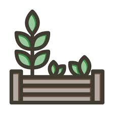 Raised Garden Bed Vector Art Icons