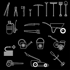 Set Of Flat Repair Tool Icons Stock