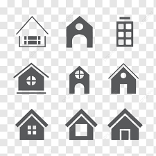 Simple House Silhouette Icons Set