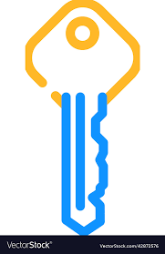 Ordinary House Key Color Icon Royalty