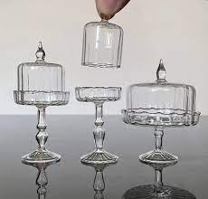Glass Domed Cake Stand Dollhouse Glass