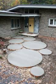 Concrete Walkway Garden Design Backyard