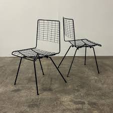 Vintage Mcm Wire Chairs By John Keal