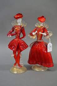 Murano Glass Lady And Gent Figures